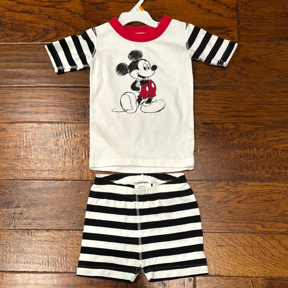 Hanna Andersson Disney Mickey Mouse Short John Pajamas pjs 100 (size 4) vacation